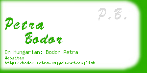 petra bodor business card